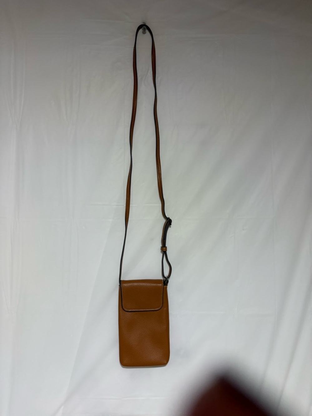 Vera Bradley Tan Pebbled Leather Crossbody Phone Pouch